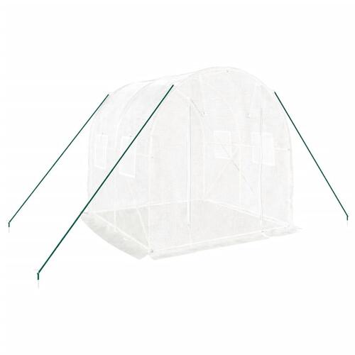 Drivhus med stålstel 4 m² 2x2x2 m hvid