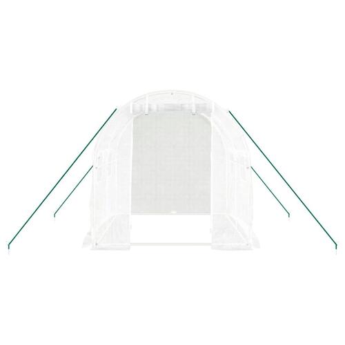 Drivhus med stålstel 4 m² 2x2x2 m hvid