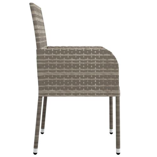 Spisebordssæt til haven 7 dele med hynder polyrattan grå