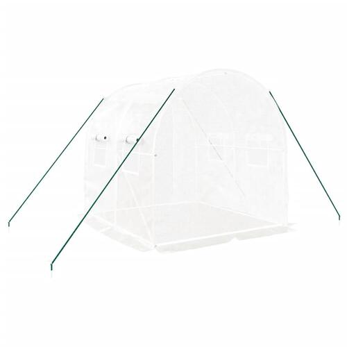 Drivhus med stålstel 4 m² 2x2x2 m hvid