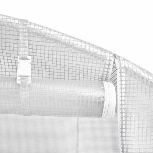 Drivhus med stålstel 4 m² 2x2x2 m hvid