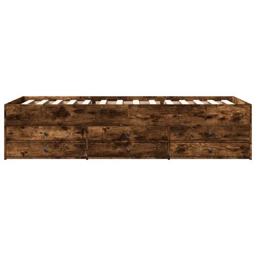 Daybed med skuffer uden madras 75x190 cm røget eg