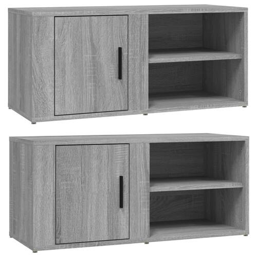 Tv-skabe 2 stk. 80x31,5x36 cm konstrueret træ grå sonoma-eg