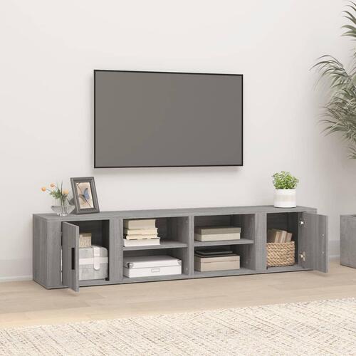 Tv-skabe 2 stk. 80x31,5x36 cm konstrueret træ grå sonoma-eg