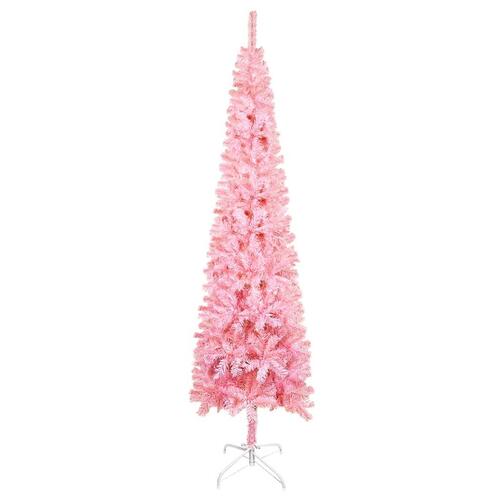 Smalt juletræ 150 cm lyserød