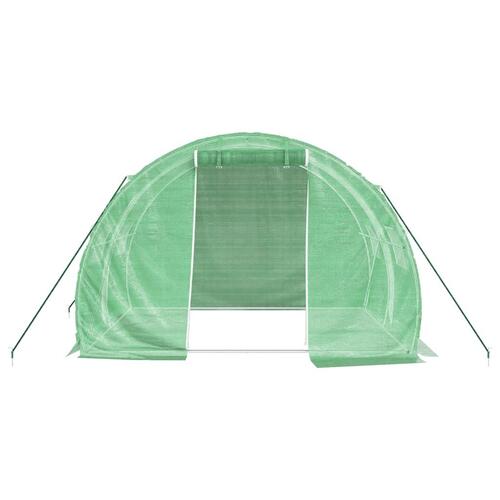 Drivhus med stålstel 6 m² 3x2x2 m grøn