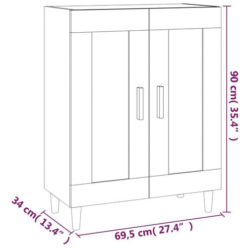 Skænk 69,5x34x90 cm konstrueret træ sort
