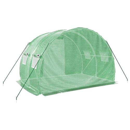 Drivhus med stålstel 6 m² 3x2x2 m grøn