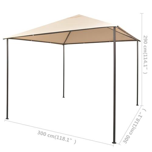 Pavillon med baldakin 3x3 m stål beige