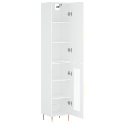Skab 34,5x34x180 cm konstrueret træ hvid