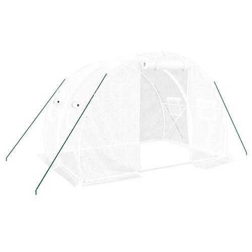 Drivhus med stålstel 6 m² 3x2x2 m hvid