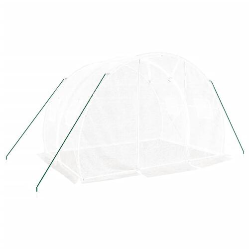 Drivhus med stålstel 6 m² 3x2x2 m hvid