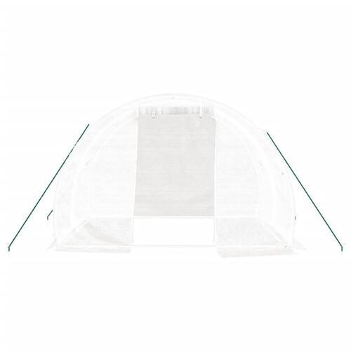 Drivhus med stålstel 6 m² 3x2x2 m hvid