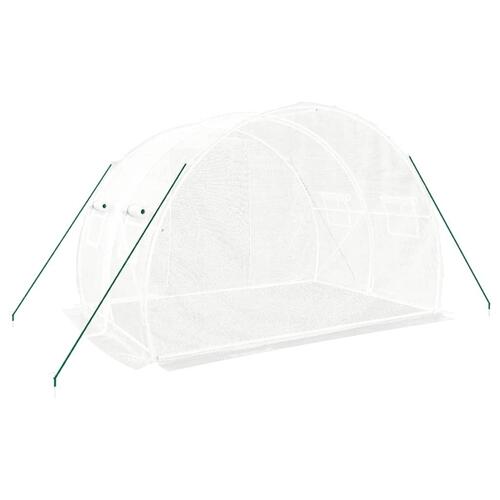 Drivhus med stålstel 6 m² 3x2x2 m hvid