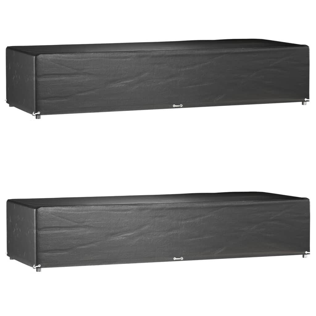 Overtræk til liggestole 2 stk. 205x75x40 cm 12 øjer polyethylen