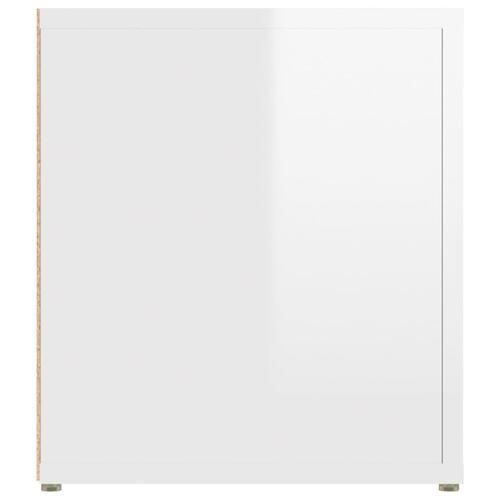 Tv-bord 80x31,5x36 cm konstrueret træ hvid højglans