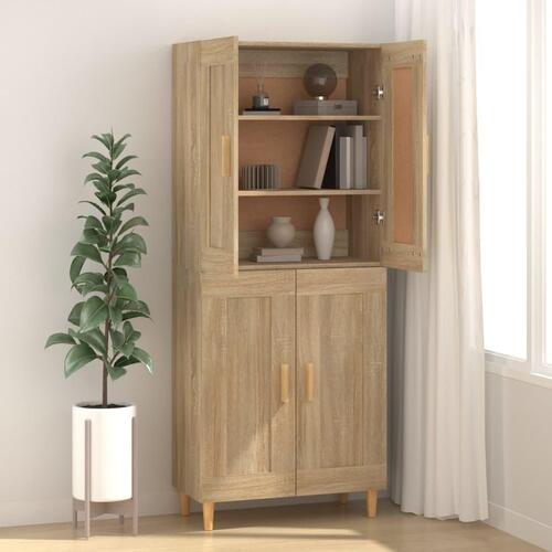 Skænk 69,5x34x90 cm konstrueret træ sonoma-eg