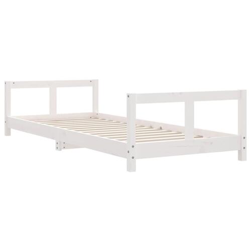 Sengeramme til juniorseng 80x200 cm massivt fyrretræ hvid