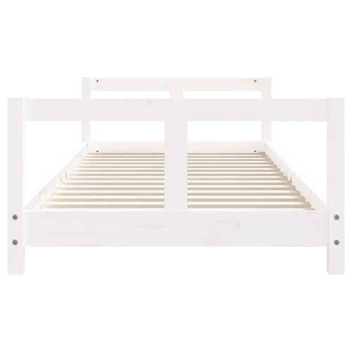 Sengeramme til juniorseng 80x200 cm massivt fyrretræ hvid