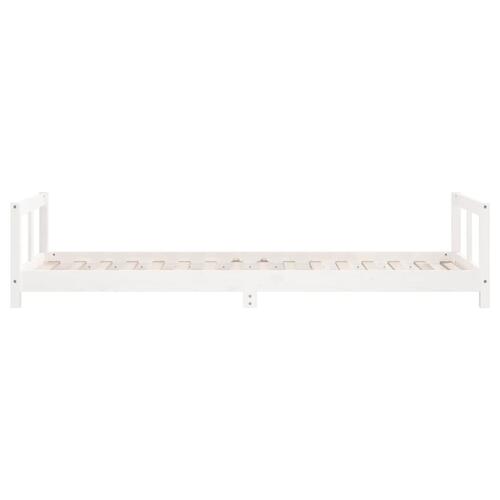 Sengeramme til juniorseng 80x200 cm massivt fyrretræ hvid
