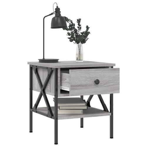 Sengeborde 2 stk. 40x42x45 cm konstrueret træ grå sonoma-eg