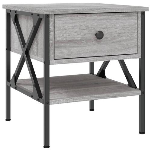 Sengeborde 2 stk. 40x42x45 cm konstrueret træ grå sonoma-eg