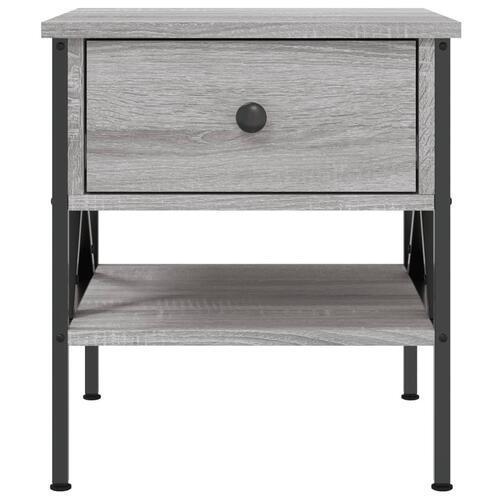 Sengeborde 2 stk. 40x42x45 cm konstrueret træ grå sonoma-eg
