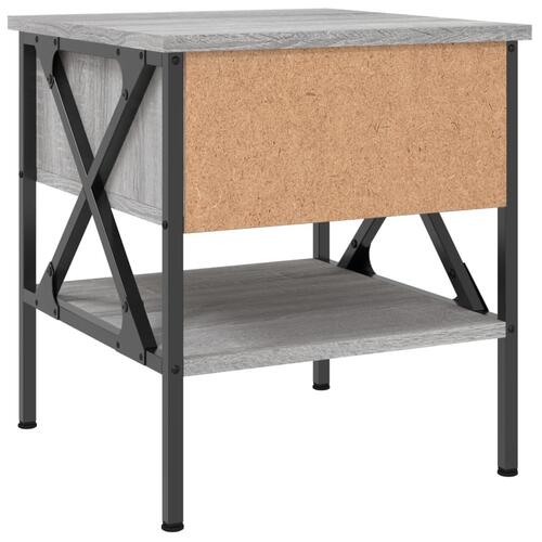 Sengeborde 2 stk. 40x42x45 cm konstrueret træ grå sonoma-eg