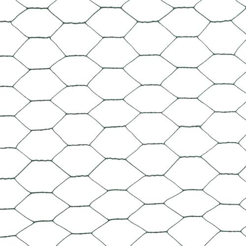 Hønsenet stål med PVC-belægning 25 x 1,5 m grøn