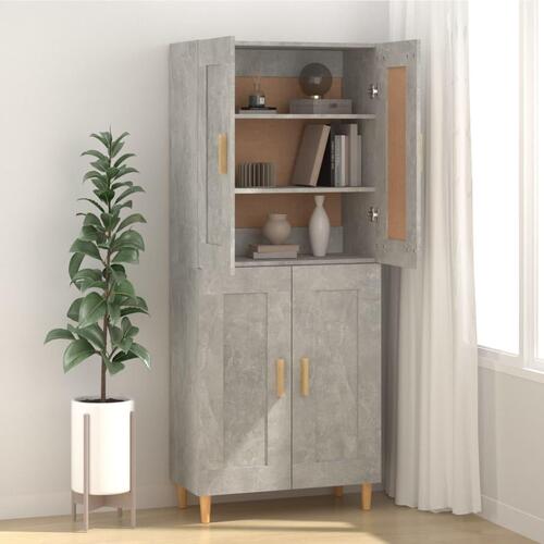 Skænk 69,5x34x90 cm konstrueret træ betongrå