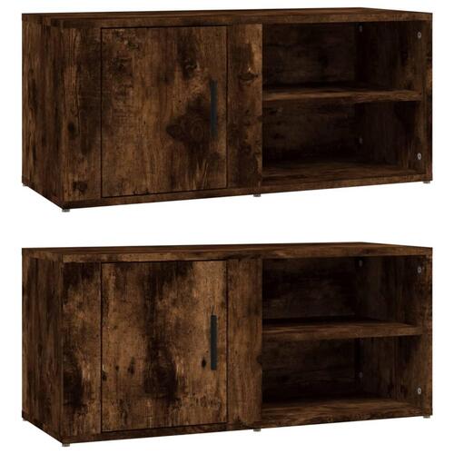 Tv-skabe 2 stk. 80x31,5x36 cm konstrueret træ røget egetræ