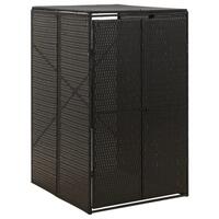 Skraldespandsskjuler 70x80x117 cm polyrattan sort