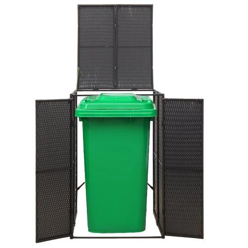Skraldespandsskjuler 70x80x117 cm polyrattan sort