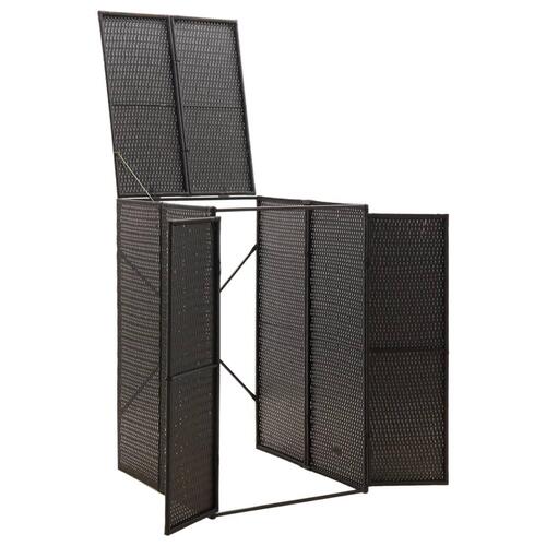Skraldespandsskjuler 70x80x117 cm polyrattan sort