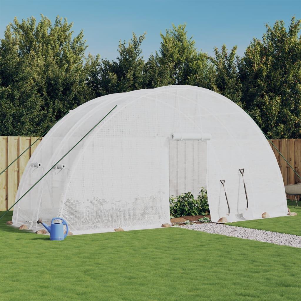 Drivhus med stålstel 12 m² 6x2x2,85 m hvid
