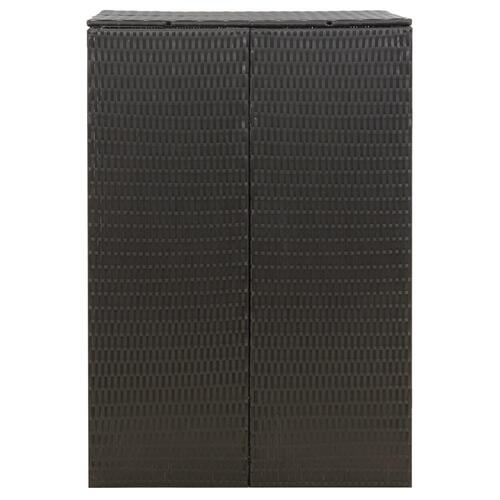 Skraldespandsskjuler 70x80x117 cm polyrattan sort