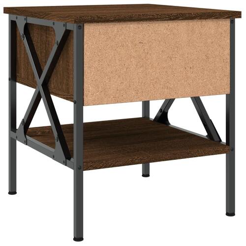 Sengeborde 2 stk. 40x42x45 cm konstrueret træ brun egetræsfarve