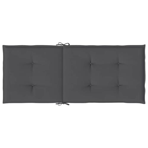 Stolehynder m. høj ryg 2 stk. 120x50x3 cm stof antracit