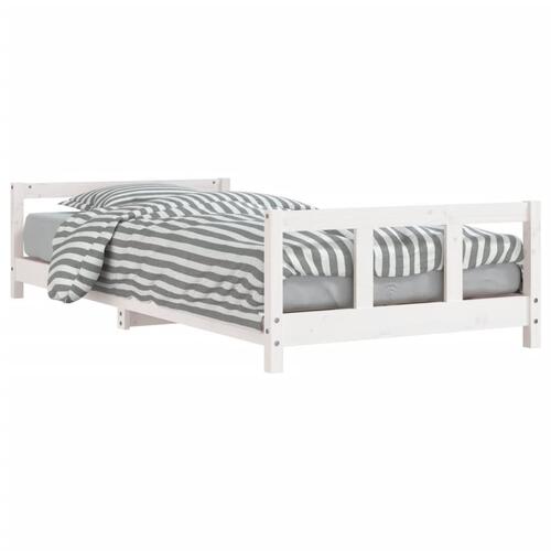 Sengeramme til juniorseng 90x200 cm massivt fyrretræ hvid
