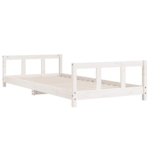 Sengeramme til juniorseng 90x200 cm massivt fyrretræ hvid