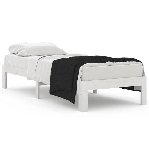 Sengeramme 75x190 cm Small Single massivt træ hvid