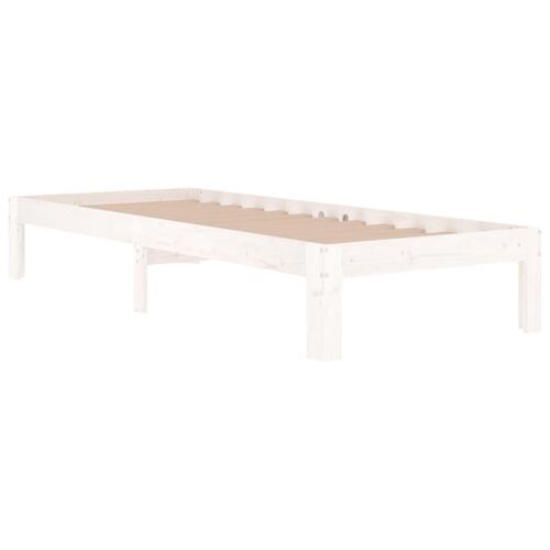 Sengeramme 75x190 cm Small Single massivt træ hvid