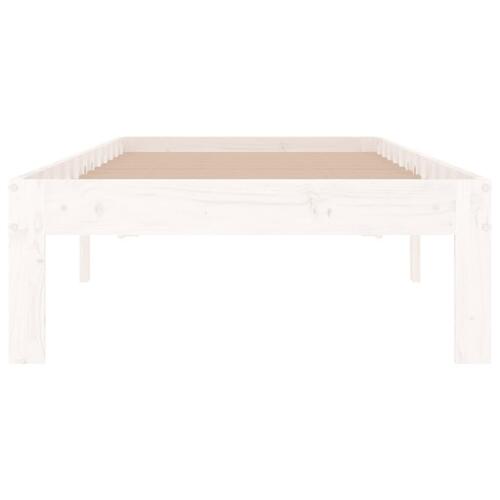 Sengeramme 75x190 cm Small Single massivt træ hvid
