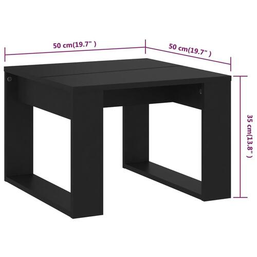 Sidebord 50x50x35 cm konstrueret træ sort