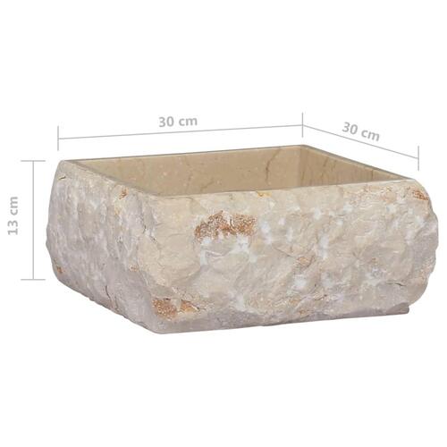 Håndvask 30x30x13 cm marmor cremefarvet