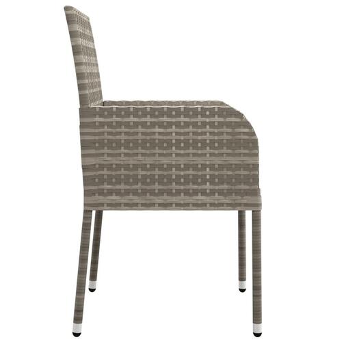 Spisebordssæt til haven 7 dele med hynder polyrattan grå