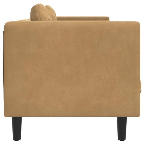 2-personers sofa med hynder imiteret ruskind brun