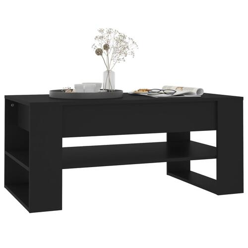 Sofabord 102x55x45 cm konstrueret træ sort