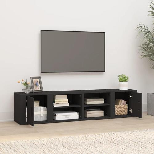 Tv-borde 2 stk. 80x31,5x36 cm konstrueret træ sort