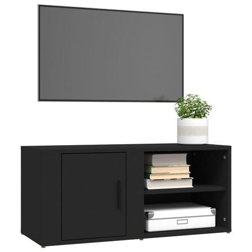 Tv-borde 2 stk. 80x31,5x36 cm konstrueret træ sort
